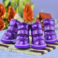Ботинки на меху фиолетовые
